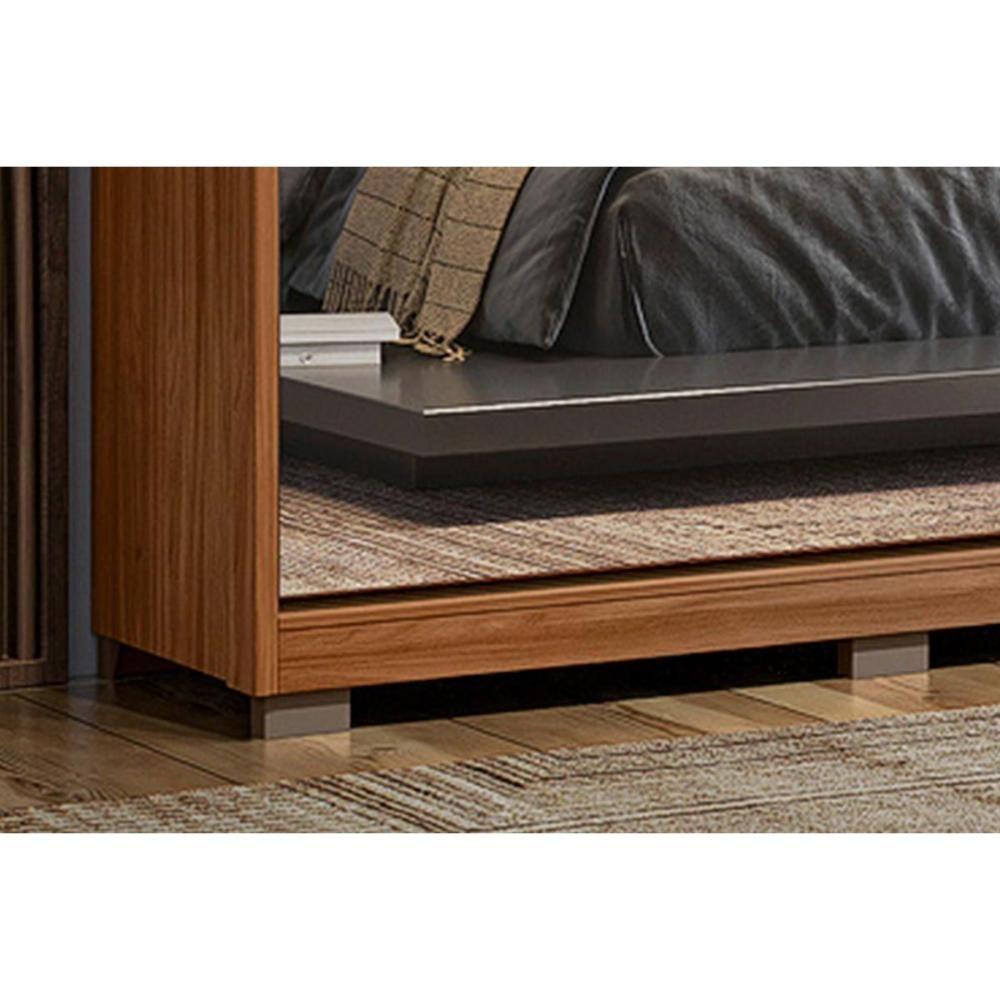 Guarda Roupa Solteiro 2 Portas De Correr 3 Gavetas C- Espelho E Pés Belga Amêndola Touch - 5