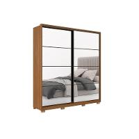 Guarda Roupa Solteiro 2 Portas De Correr 3 Gavetas C- Espelho E Pés Belga Amêndola Touch - 7