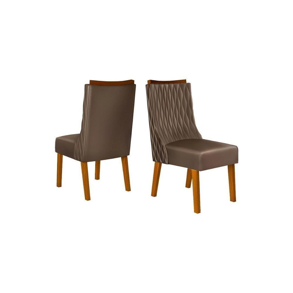 Kit 2 Cadeiras De Cozinha Jade Freijó-suede Moca Marrom - Dj Móveis - 1