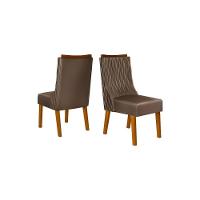 Kit 2 Cadeiras De Cozinha Jade Freijó-suede Moca Marrom - Dj Móveis - 1