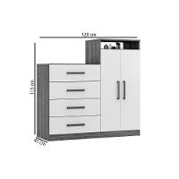 Cômoda De Quarto áurea C/ 2 Portas E 4 Gavetas Casal - Branco - Demóbile - 2