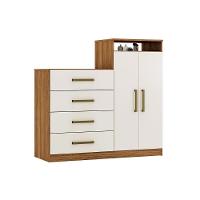 Cômoda De Quarto áurea C/ 2 Portas E 4 Gavetas Casal - Branco - Demóbile - 5