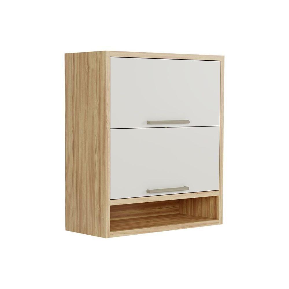 Armário Aéreo Cozinha Modulado Syrah Nicho Com 2 Portas Basculante 80cm Amendoa-off White - Ronipa - 1