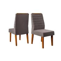 Kit 2 Cadeiras De Cozinha Ondina Freijó-suede Lunar Grafite - Dj Móveis - 1