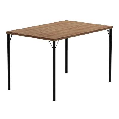 Mesa De Sala Jantar 1586 Aço C- Tampo Madeirado 120x80cm Preto-freijo - Carraro