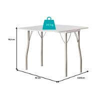 Sala De Jantar Completa Multiuso Dobrável E 2 Banquetas 105 Branco-courano Branco - Carraro - 7