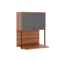 Armário Aéreo Para Cozinha Bella 2605 Com 1 Porta 60cm Nogal-cinza - Carraro - 1