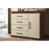 Cômoda Infantil 1.4 Plus C/ 1 Porta E 4 Gavetas Jatobá/areia - Santos Andirá - 1