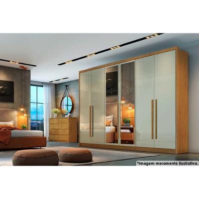 Guarda Roupa Casal Robust-Livorno 6 Portas de Bater 4 Gavetas Branco Móveis Novo