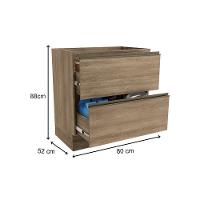 Balcão De Cozinha Gabinete Maxxi G755 C- 2 Gavetas S-tampo 80cm Nogal - Kappesberg - 2