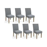 Cadeira Sala De Jantar 2cad133fr Kit 6 Un Freijo-linho Cinza A056 - Kappesberg - 1