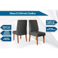 Kit 2 Cadeiras Sala Jantar Ondina 2 Un Carvalho Nobre-suede Pecan - Dj Móveis - 2