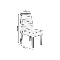 Kit 2 Cadeiras Sala Jantar Ondina 2 Un Carvalho Nobre-suede Pecan - Dj Móveis - 3