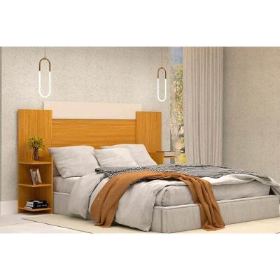 Painel Cama Box Madeirado Solteiro Isabela C- 6 Prateleiras Nature-off White - Acp
