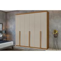 Guarda Roupa Casal 6 Portas E 4 Gavetas Alonzo New Amêndoa-off White - 1