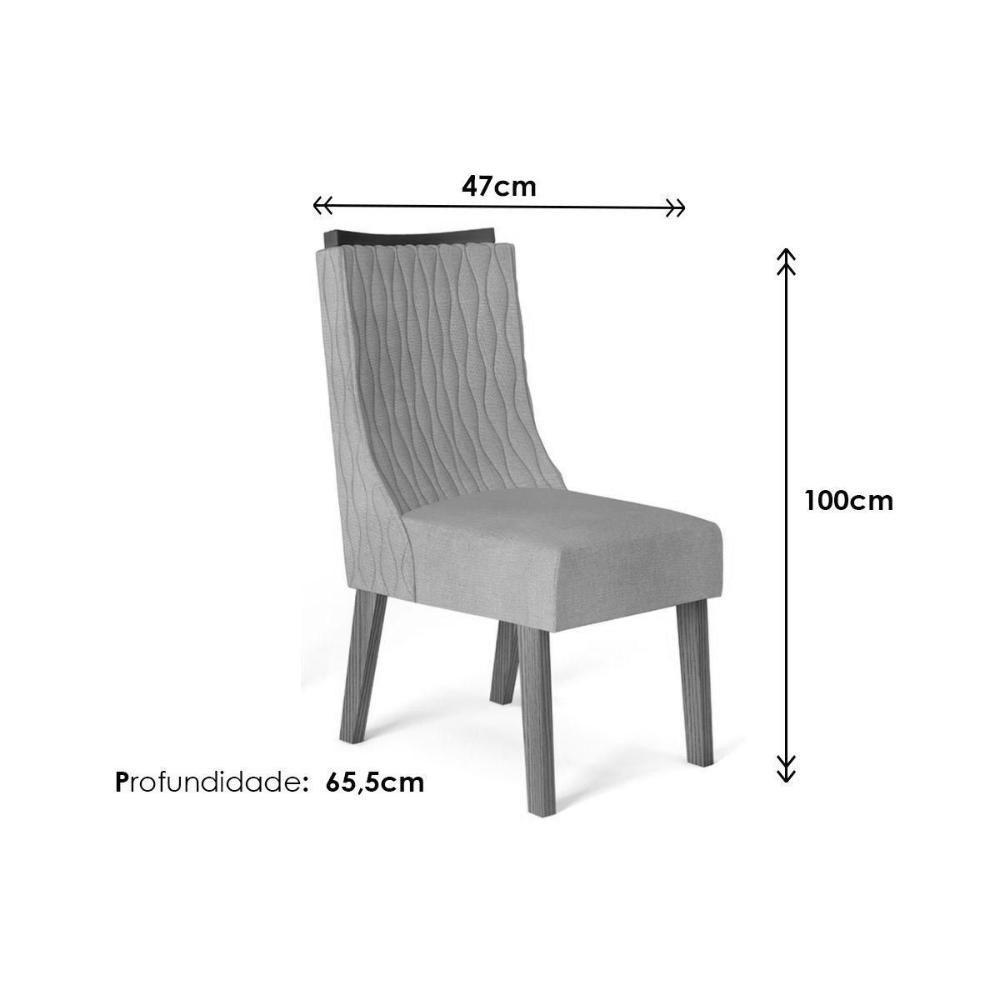 Sala De Jantar Completa Fler Tampo Madeirado C- Vidro 90x90cm E 4 Cadeiras Jade Freijo-off White - Suede Moca - Dj Móveis - 3