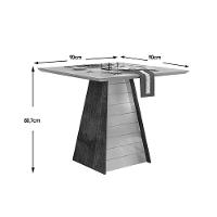 Sala De Jantar Completa Fler Tampo Madeirado C- Vidro 90x90cm E 4 Cadeiras Jade Freijo-off White - Suede Moca - Dj Móveis - 2