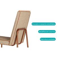 Kit 2 Cadeiras De Cozinha Lira 1752 Aço i Preto-linho Grafite-courano Preto - Carraro