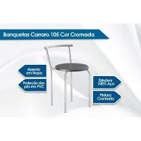 Sala De Jantar Completa Mesa Dobrável E 2 Banquetas 105 Prata-branco - Prata-preto - Carraro - 3