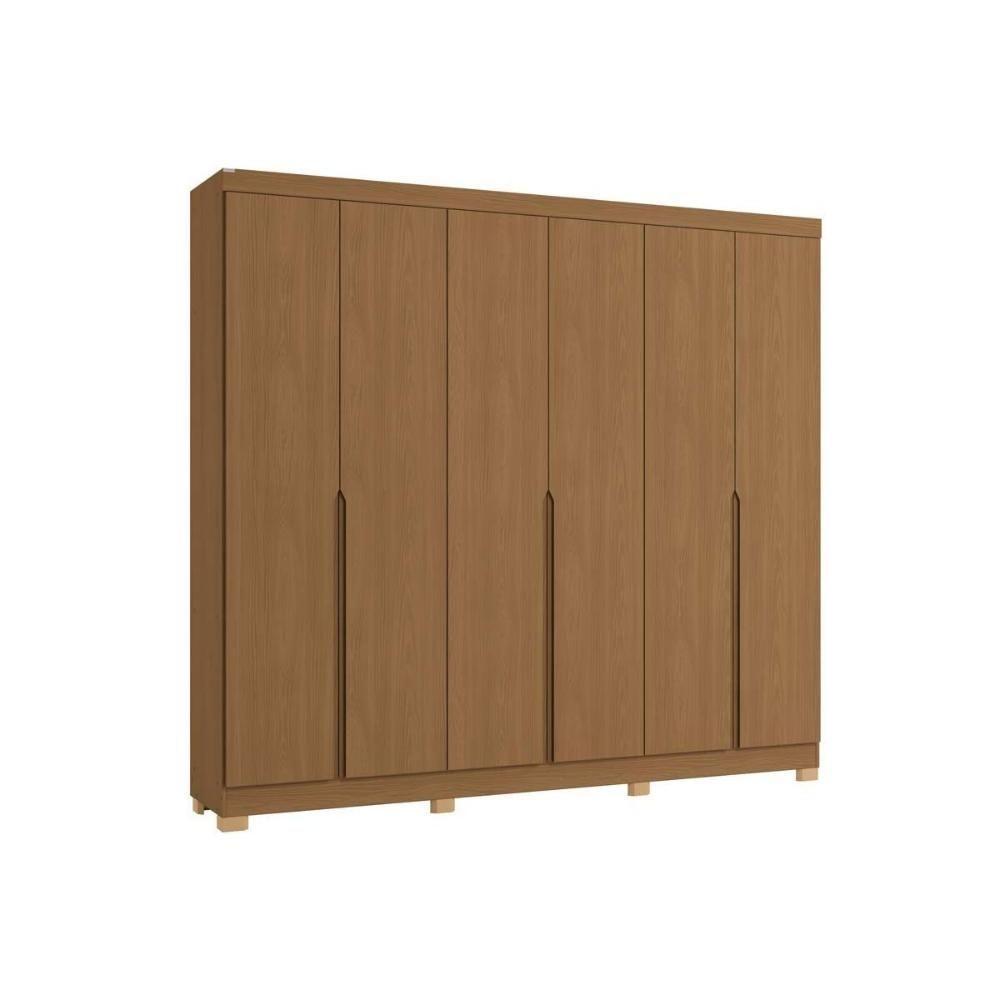 Guarda Roupa Casal 6 Portas E 4 Gavetas C- Pés Cb02r582 Canela-azul - 4