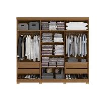 Guarda Roupa Casal 6 Portas E 4 Gavetas C- Pés Cb02r582 Canela-azul - 3