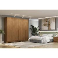 Guarda Roupa Casal 6 Portas E 4 Gavetas C- Pés Cb02r582 Canela-azul - 6