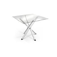 Sala De Jantar Completa Volga C- Tampo De Vidro 90x90cm E 4 Cadeiras Lisboa Cromada-capuccino - Kappesberg - 7