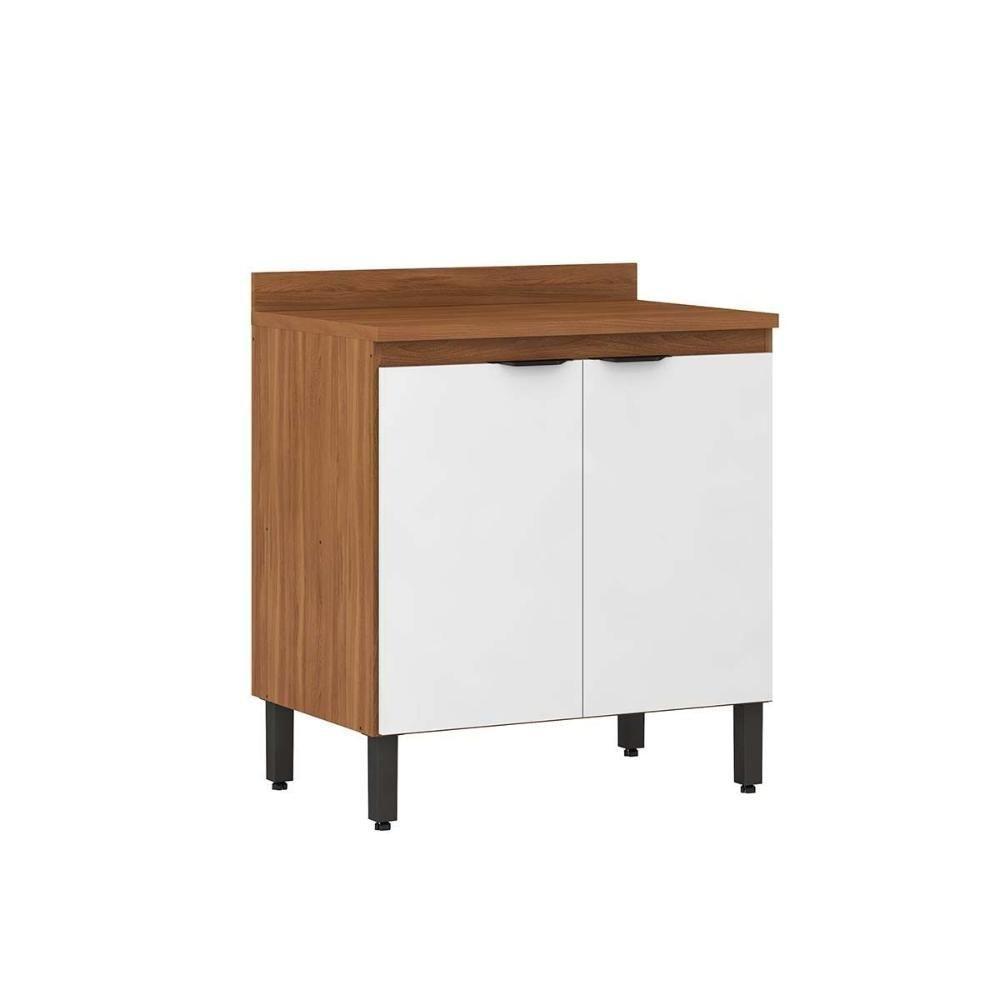 Balcão Cozinha P- Cooktop C- Tampo Firenze C- 2 Portas 80cm Amendola-branco - Demóbile - 4