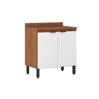 Balcão Cozinha P- Cooktop C- Tampo Firenze C- 2 Portas 80cm Amendola-branco - Demóbile - 1