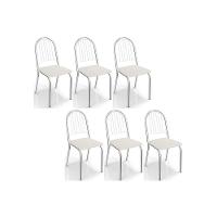 Cadeira Sala De Jantar Noruega 2c077 Kit 6 Un Cromada-branco 106 - Kappesberg - 1