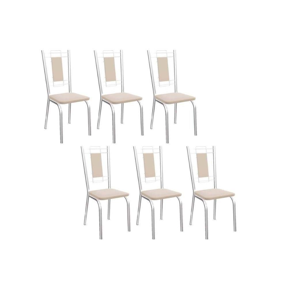 Cadeira Sala De Jantar Florença 2c005 Aço Kit 6 Uni Cromada-nude 16 - Kappesberg - 1