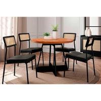 Cadeira Sala De Jantar 1741 Kit 4 Uni Rose-linho Areia-courano Caramelo - Carraro - 5