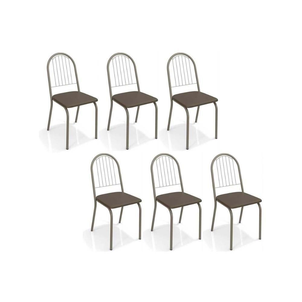 Cadeira Sala De Jantar Noruega 2c077 Kit 6 Un Niquel-marrom 21 - Kappesberg - 1