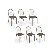 Cadeira Sala De Jantar Noruega 2c077 Kit 6 Un Niquel-marrom 21 - Kappesberg - 1