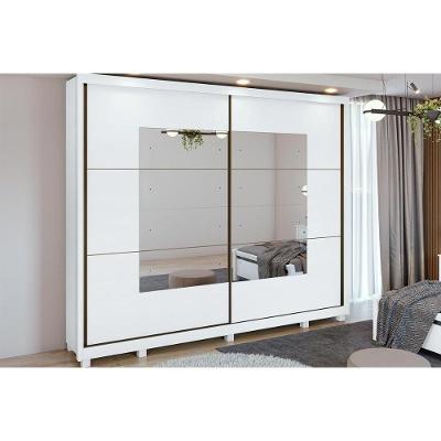 Guarda Roupa Casal Toronto 2 Portas de Correr 6 Gavetas Branco 100% MDF Lopas