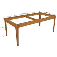 Base De Mesa P- Cozinha Mira Bam004-ca Madeira Maciça S- Tampo Carvalho - Kappesberg - 2