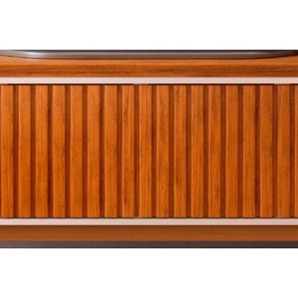 Rack Bancada Para Tv Até 75 Polegadas Loren Ripada Com Nichos 200x58cm Cedro-bali - Dj Móveis - 5