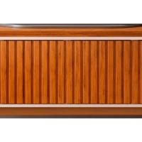 Rack Bancada Para Tv Até 75 Polegadas Loren Ripada Com Nichos 200x58cm Cedro-bali - Dj Móveis - 5