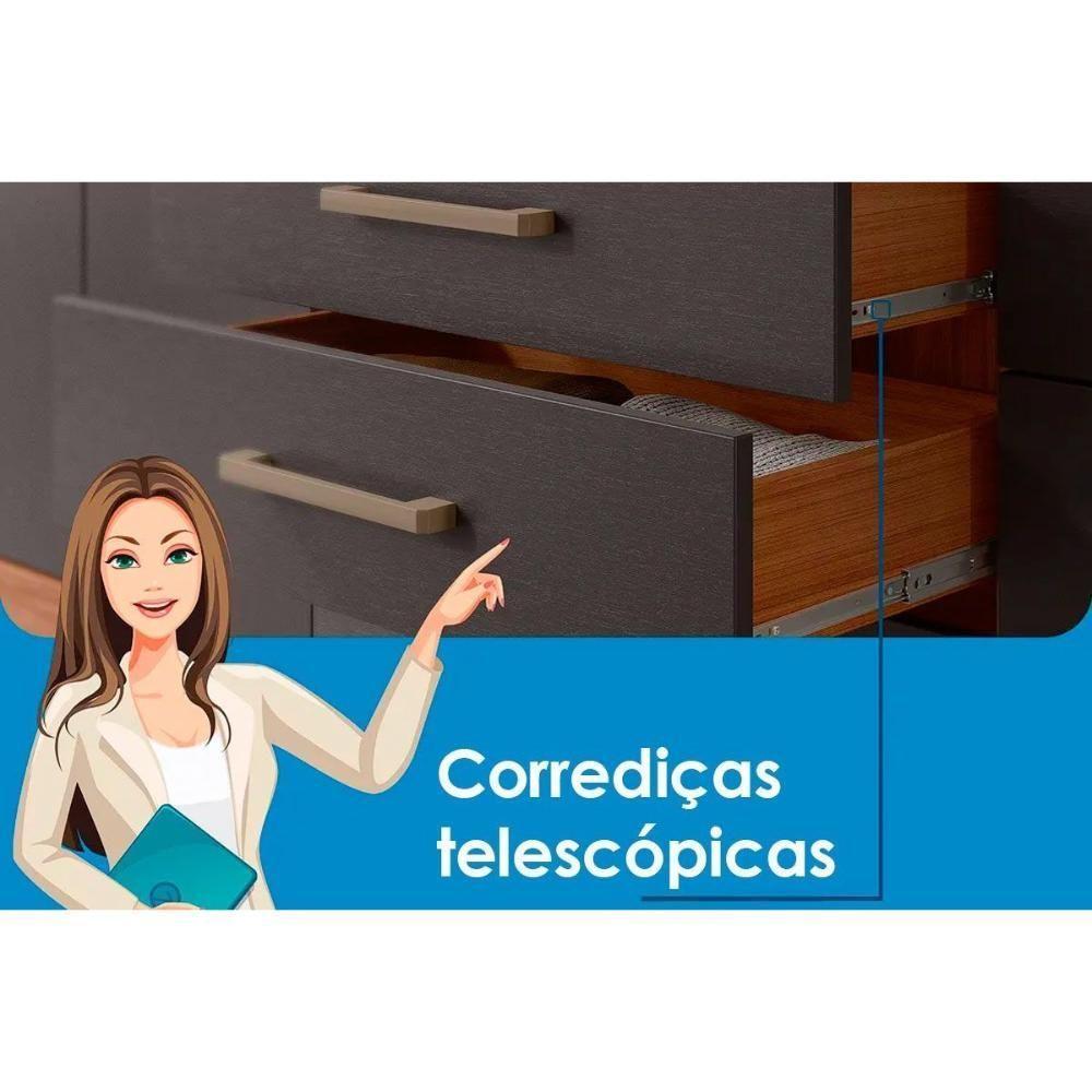 Guarda Roupa Casal 8 Portas (2 C- Espelho) E 6 Gavetas Master 8.6 Jatobá - 4