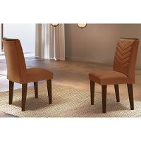 Kit 2 Cadeiras De Cozinha Londrina Madeira Capuccino-suede Creme - Rufato - 6