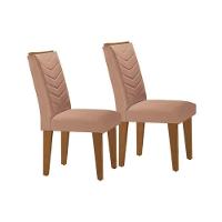 Kit 2 Cadeiras De Cozinha Londrina Madeira Capuccino-suede Grafite - Rufato - 7