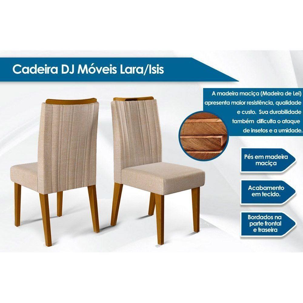 Kit 2 Cadeiras De Cozinha Isis Ipe-suede Kraft Bege - Dj Móveis - 2
