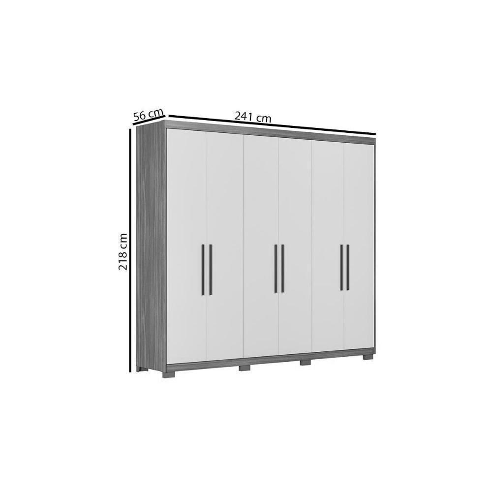 Guarda Roupa Casal 6 Portas E 4 Gavetas C- Pés Venice Branco - 2