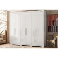 Guarda Roupa Casal 6 Portas E 4 Gavetas C- Pés Venice Branco - 1