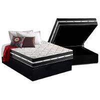 Colchão Casal Molas Superlastic Classic Euro Pillow + Base Crc Suede Black (138x188) - D Angelis Anjos - 1