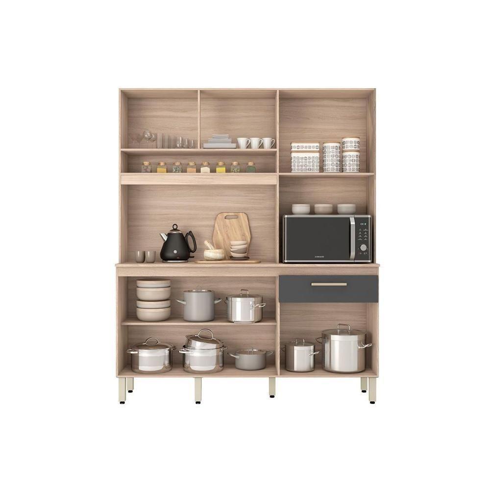Kit De Cozinha Compacta álamo C- 6 Portas E 1 Gaveta 160cm Amendola-branco - Demóbile - 3