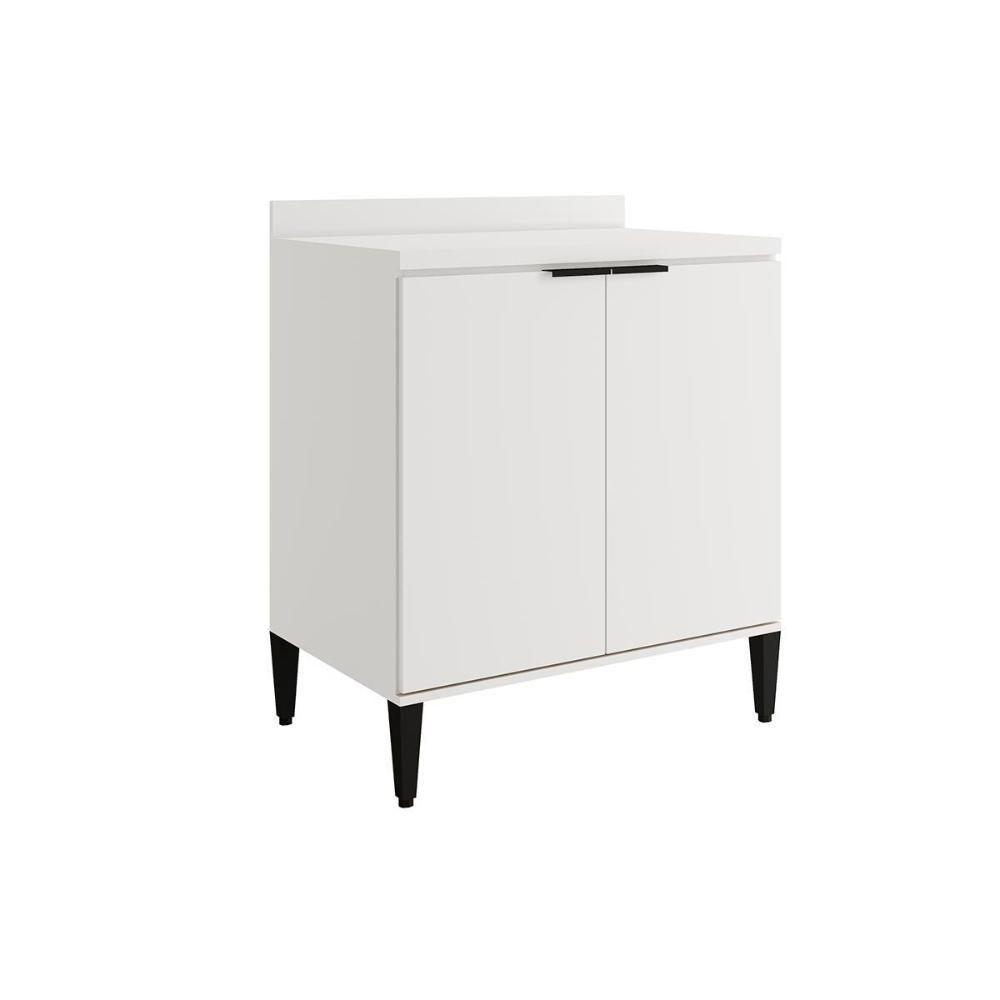 Balcão De Cozinha Alpha 2507 2 Portas C- Tampo 80cm Branco - Carraro - 1