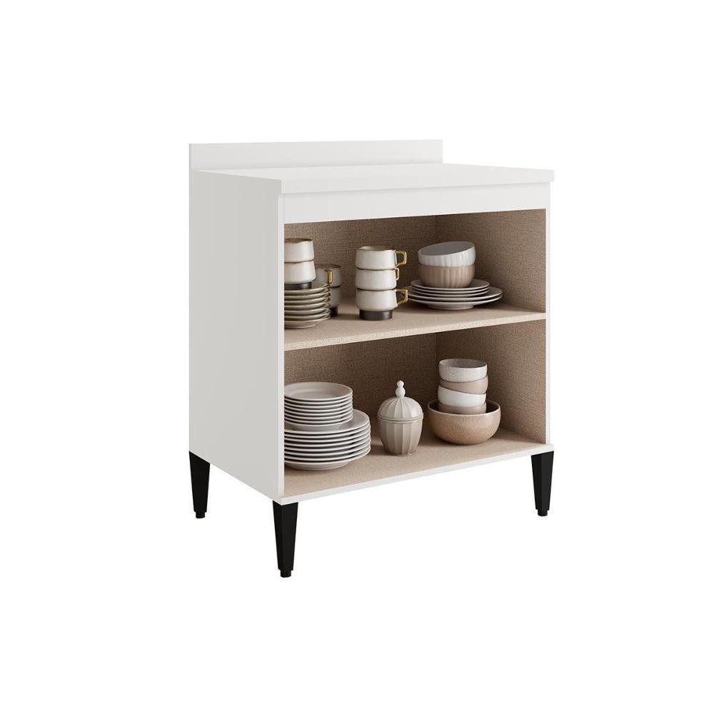 Balcão De Cozinha Alpha 2507 2 Portas C- Tampo 80cm Branco - Carraro - 2