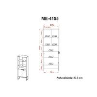 Escritório Completo Industrial 1 Balcão, 1 Armário, 1 Gaveteiro 3 Peças Amêndoa-preto