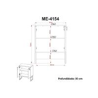 Escritório Completo Industrial 1 Balcão, 1 Armário, 1 Gaveteiro 3 Peças Amêndoa-preto - 6